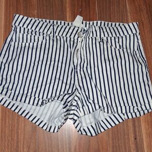 Striped Navy and White Women's Shorts